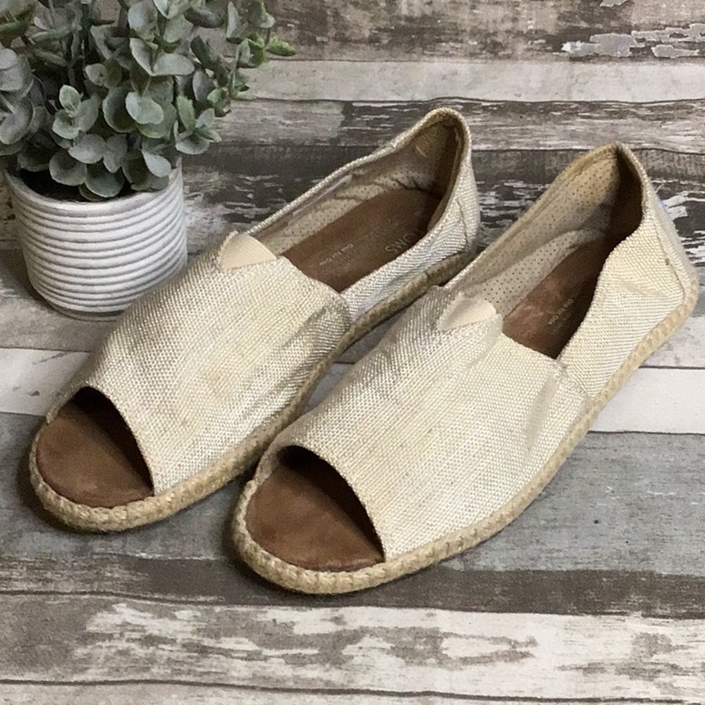 Toms Open Toe Espadrilles Sz 9